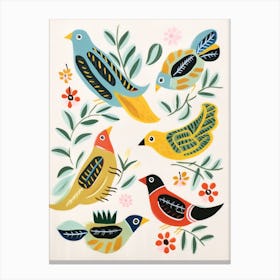 Folk Style Bird Painting 1 Canvas Print