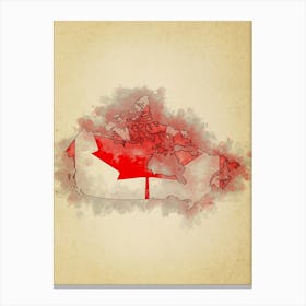 Canada Flag Vintage Canvas Print