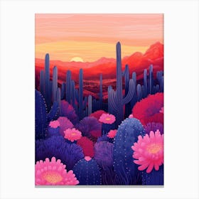 Cactus Desert Landscape 2 Canvas Print