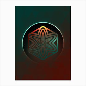 Geometric Neon Glyph on Jewel Tone Triangle Pattern 427 Canvas Print