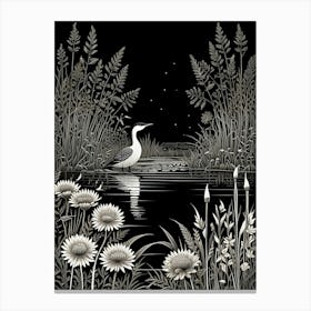 Bird In The Water Canvas Print