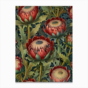 William Morris Red Proteas Canvas Print