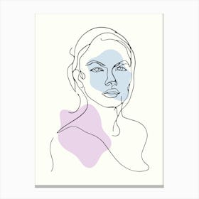 Portrait Of A Woman Hand Drawing Line Art Canvas Print