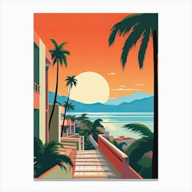 Puerto Vallarta, Mexico, Bold Outlines 3 Canvas Print