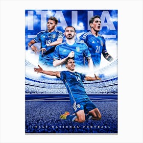 Italy Football Poster Canvas Print