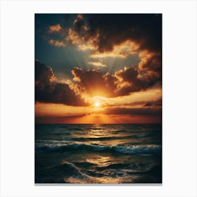 sunset over the sea  Canvas Print