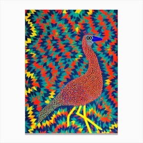 Emu Yayoi Kusama Style Illustration Bird Canvas Print