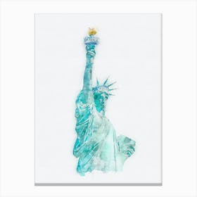 Statue Of Liberty Watercolor Painting 4 Canvas Print