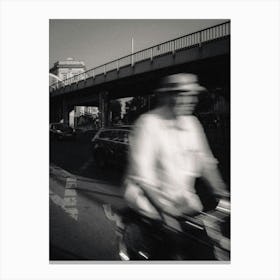 Man On A Bike in Berlin Kreuzberg Canvas Print