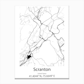 Scranton,United States Minimalist Map Lienzo