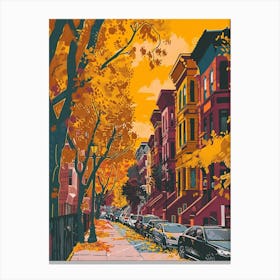 Fordham New York Colourful Silkscreen Illustration 4 Canvas Print