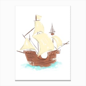 Sailing Ship Illustration Canvas Print