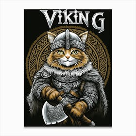 Viking Cat Canvas Print