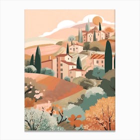 Val D'Orcia, Italy Illustration Canvas Print