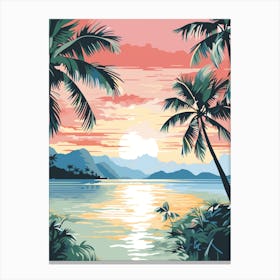 A Canvas Painting Of Matira Beach, Bora Bora 1 Canvas Print