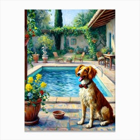 Dog By The Pool Lienzo