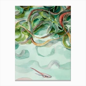 Giant Squid Storybook Watercolour Canvas Print