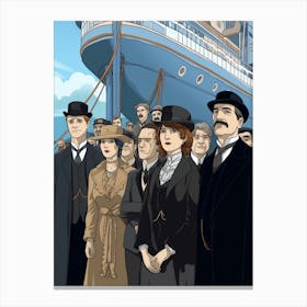 Titanic Family Boarding Ship Illustration 1 Canvas Print
