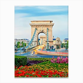 Chain Bridge In Budapest Canvas Print