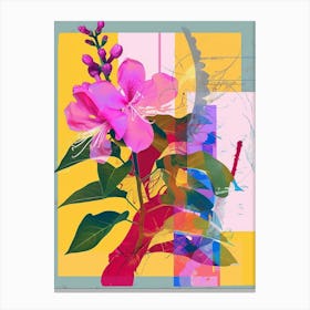 Lilac 4 Neon Flower Collage Canvas Print