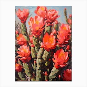 Cactus Painting Austrocylindropuntia Subulata 3 Canvas Print