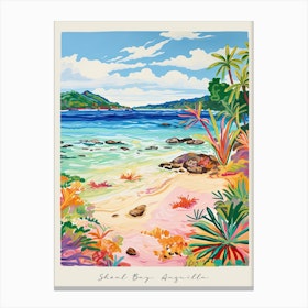 Poster Of Shoal Bay, Anguilla, Matisse And Rousseau Style 2 Canvas Print