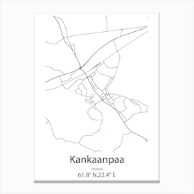 Kankaanpaa,Finland Minimalist Map Canvas Print