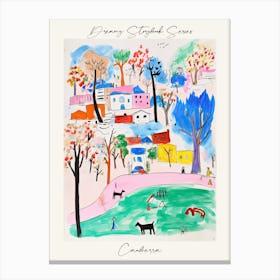 Poster Of Canberra, Dreamy Storybook Illustration 3 Canvas Print
