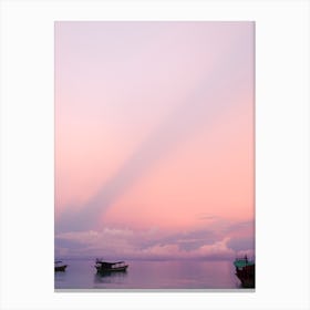 Pink And Purple Sunset On Koh Rong Island Cambodia Canvas Print