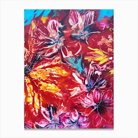 Colourful Tropical Flower Painting 2 Canvas Print