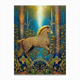 Horse In The Forest Canvas Print