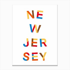 New Jersey State Flag Colours Canvas Print