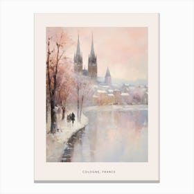 Dreamy Winter Painting Poster Cologne France 2 Canvas Print