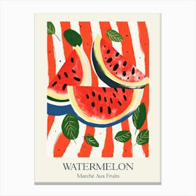 Marche Aux Fruits Watermelon Fruit Summer Illustration 4 Canvas Print