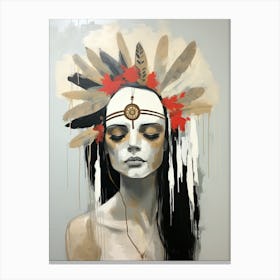 Sacred Fireside, Boho Art Style Canvas Print