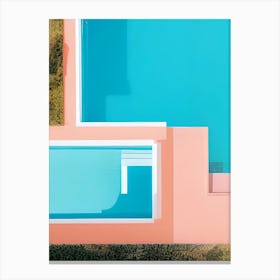 Pink Swimming Pool Geometric Shapes Collage Canvas Print
