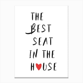 Funny Toilet Print Trendy The Best Seat In The House 01 Canvas Print