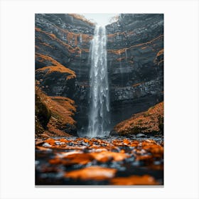 Waterfall In Iceland Canvas Print