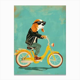 Beagle On A Bike 4 Canvas Print