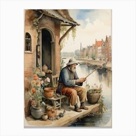 Man Fishing Canvas Print