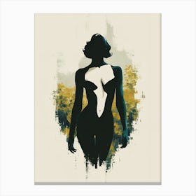 Woman In Black And White Canvas Print
