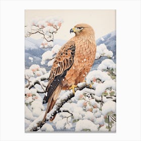 Winter Bird Painting Eagle 1 Canvas Print