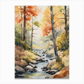 Watercolour Of A Stream 1 Canvas Print