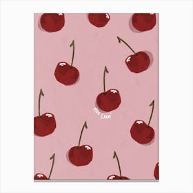 Pink Cherries Mon Cheri Canvas Print