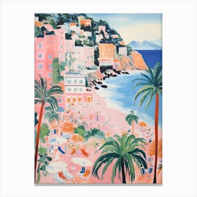 Capri   Italy Beach Club Lido Watercolour 2 Canvas Print
