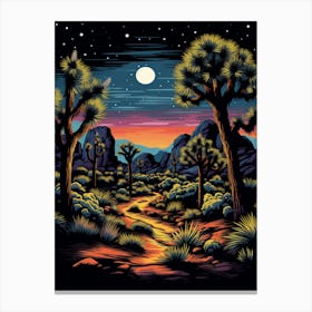 Joshua Tree At Night In South Western Style (1) Canvas Print