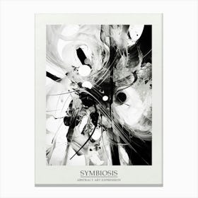 Symbiosis Abstract Black And White 6 Poster Canvas Print