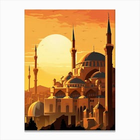 Hagia Sophia Ayasofya Pixel Art 2 Canvas Print