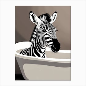 Zebra In A Bath Tub, whimsical animal art, 1105 Canvas Print