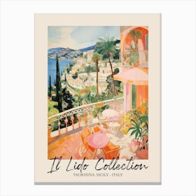 Taormina, Sicily   Italy Il Lido Collection Beach Club Poster 4 Canvas Print